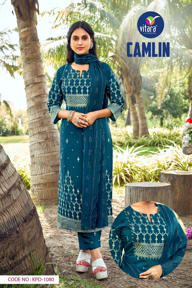 Vitara Camlin Roman Silk Designer Readymade Suits Catalog
